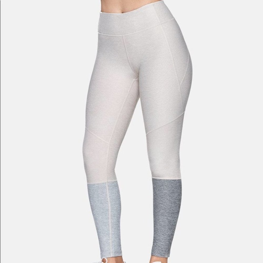 outdoor voices 7/8 oatmeal colorblock legging - S